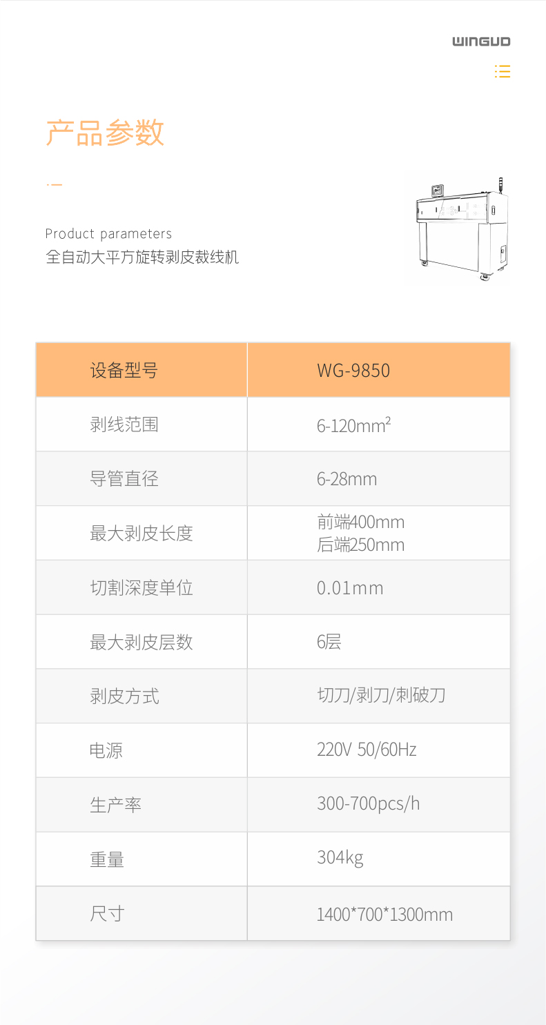 全自动大平方旋转剥皮裁线机